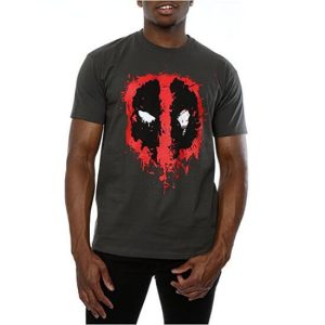 Deadpool Splat Face T-Shirt Grey