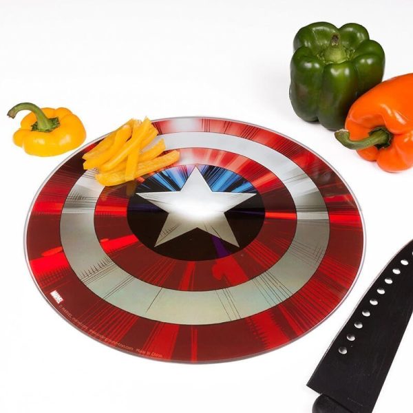Captain America Glass Shield Chopping Board