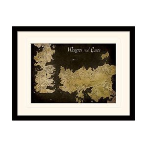 Game of Thrones Westeros and Essos Framed Map