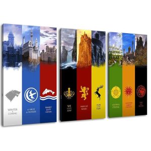 Game of Thrones Houses 3 Piece Canvas
